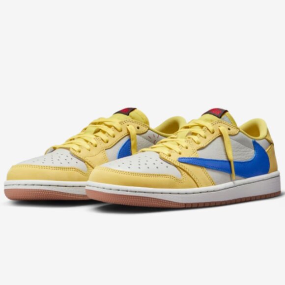NIKE WOMEN'S AIR JORDAN 1 LOW OG X TRAVIS SCOTT CANARY YELLOW SIZE 7 NIB - Picture 1 of 1